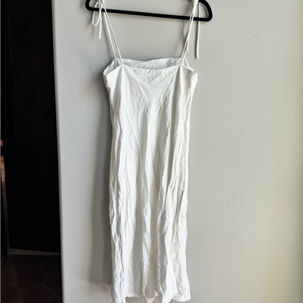 White Bodycon Midi Dress Slit Bachelorette Bridal Vegas Night Out Coquette Y2K - Picture 5 of 5